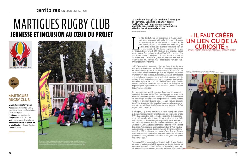 Martigues Rugby Club Jeunesse et Inclusion au cœur du projet